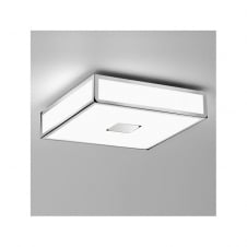 MASHIKO CLASSIC 300 chrome & white shade bathroom ceiling light (medium)