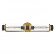 brass & black bathroom bar light