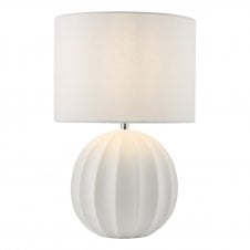 cream ceramic table lamp with shade