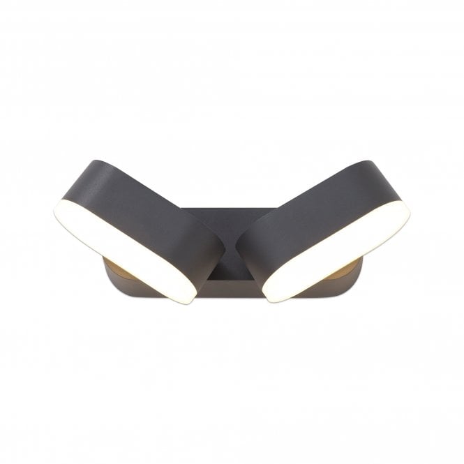 MAYA twin LED outdoor wall light in anthracite finish with 3 year warranty
