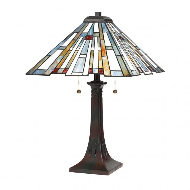 MAYBECK 2 Light Table Lamp Steel, Resin, Art Glass