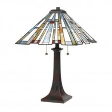 MAYBECK 2 Light Table Lamp Steel, Resin, Art Glass