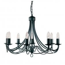 MAYPOLE traditional  8 light black ceiling pendant