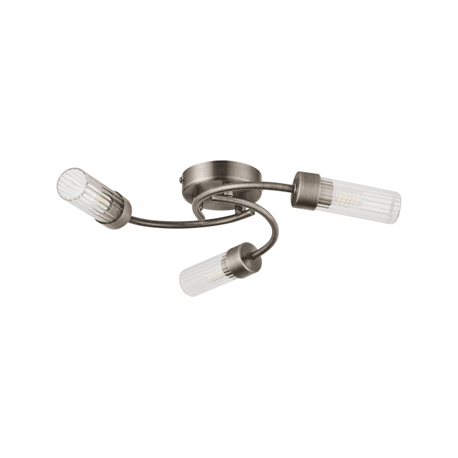 Megan 3 Light IP44 Bathroom Flush Ceiling Light in Bronze