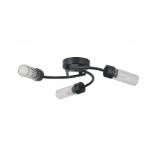 3 light bathroom flush ceiling light in satin black