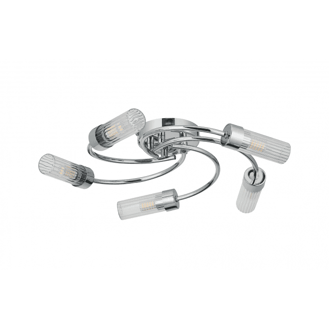 Megan 5 Light IP44 Bathroom Flush Ceiling Light in Polished Chrome