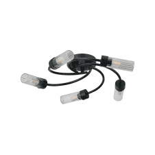 5 light bathroom flush ceiling light in satin black