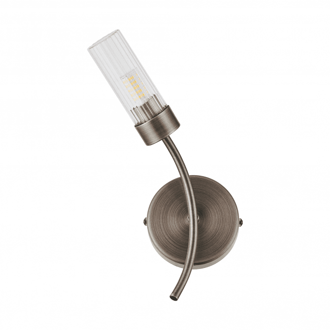 Megan IP44 Bathroom Wall Light in Bronze - Left Curved
