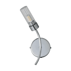 Megan IP44 Bathroom Wall Light in Polished Chrome - Left Curved