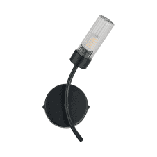 Megan IP44 Bathroom Wall Light in Satin Black - Right Curved
