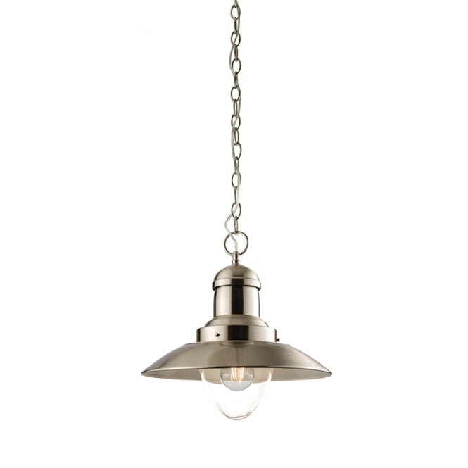 MENDIP satin nickel fisherman style ceiling pendant