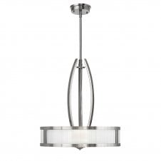 contemporary art deco brushed nickel 3 light pendant
