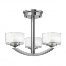 contemporary brushed nickel 3 light ceiling light