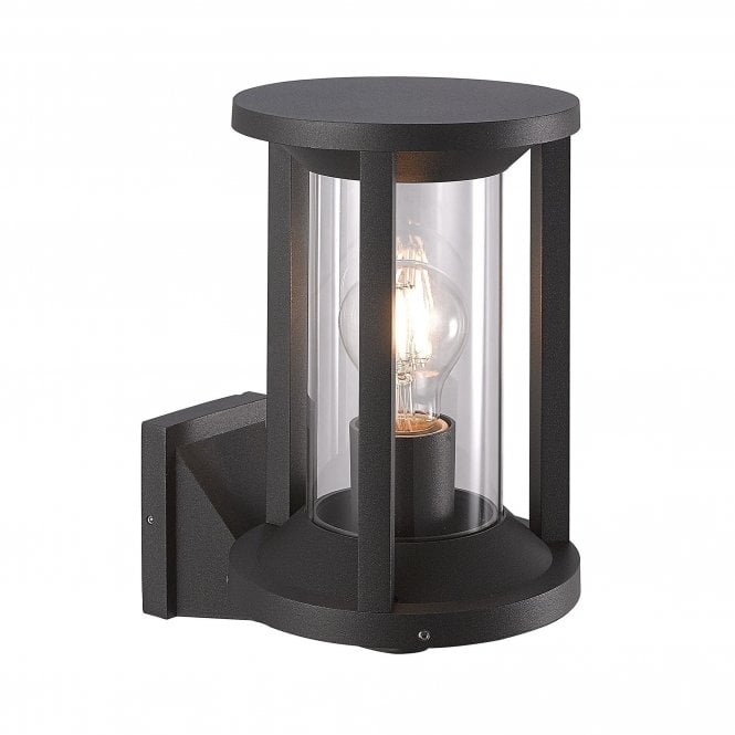 MERLIN traditional outdoor wall lantern in anthracite with polycarbonate diffuser