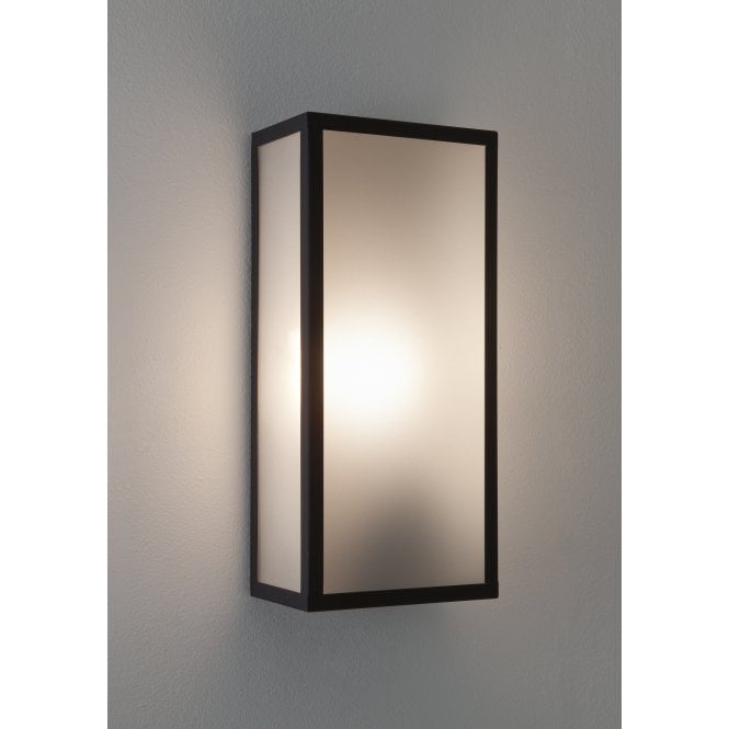 MESSINA black exterior wall light with frosted glass panels