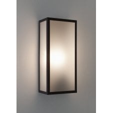 MESSINA black exterior wall light with frosted glass panels