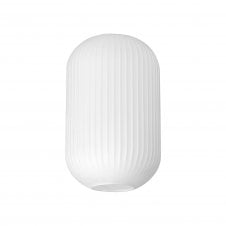 METALOMBRE 20cm Tubular Ribbed in Opal Glass