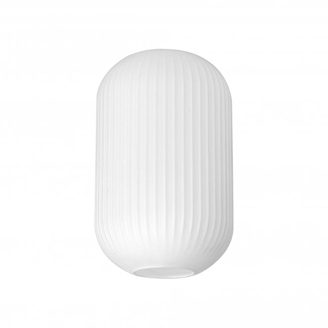 METALOMBRE 20cm Tubular Ribbed in Opal Glass