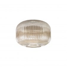 METALOMBRE 30cm Round Ribbed Glass Champagne Shade