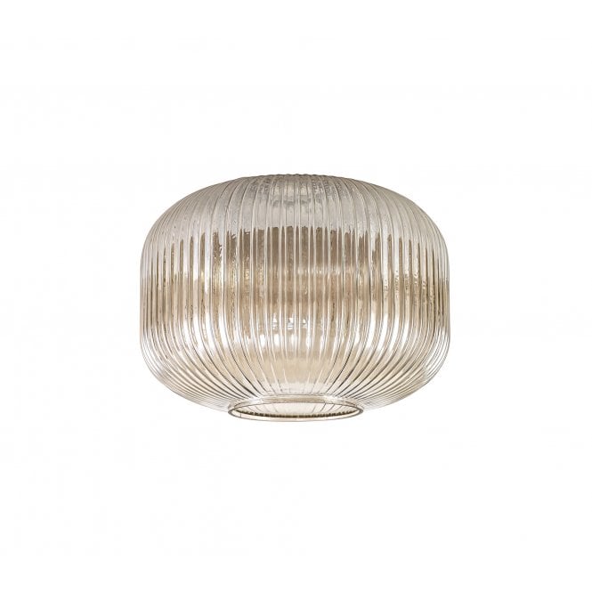 METALOMBRE 30cm Round Ribbed Glass Champagne Shade