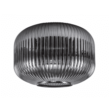 METALOMBRE 30cm Round Ribbed Glass Smoked Easy Fit Ceiling Shade