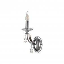 MHYSA Single Wall Lights Polished Chrome and Satin Nickel Dressed in Real Crystal