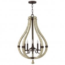 distressed wood and rustic iron 5 light chandelier