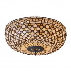 MILLE FEUX Tiffany flush ceiling light for low ceilings