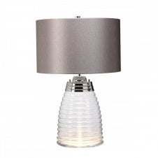 MILNE Table Lamp in Glass with Grey Shade