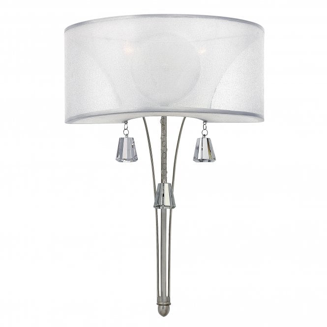 MIME decorative modern wall light in brushed nickel with crystal accents
