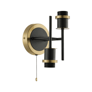 Mingle 2 Light IP44 Bathroom Wall Light in Brass and Satin Black (Bracket Only)