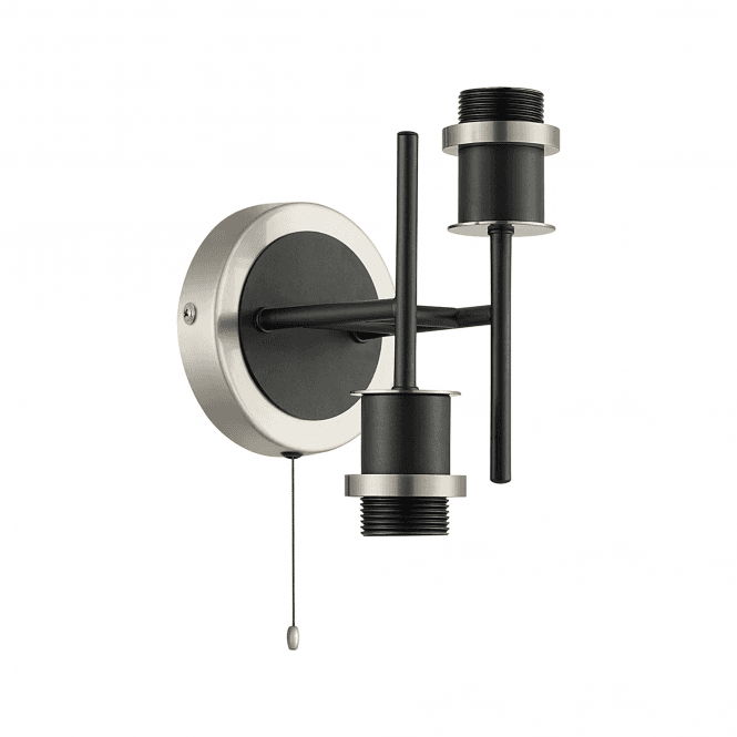 Mingle 2 Light IP44 Bathroom Wall Light in Satin Nickel & Satin Black (Bracket Only)