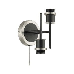 Mingle 2 Light IP44 Bathroom Wall Light in Satin Nickel & Satin Black (Bracket Only)