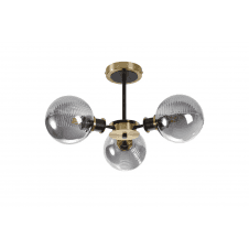 Low profile black and gold ceiling light