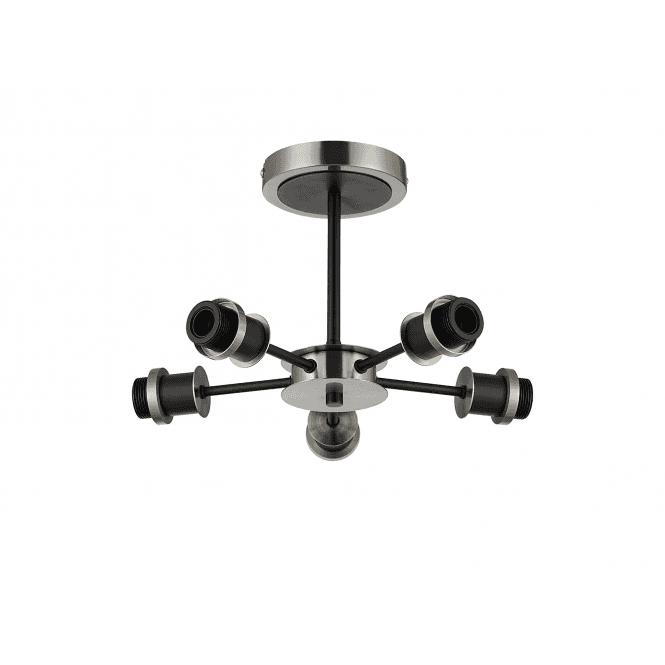 Mingle 5 Light IP44 Bathroom Semi-Flush in Satin Nickel & Satin Black (Fitting Only)