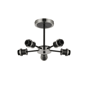 Mingle 5 Light IP44 Bathroom Semi-Flush in Satin Nickel & Satin Black (Fitting Only)