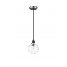 Mingle IP20 Pendant in Satin Nickel & Satin Black with 15cm Clear Segment Glass Shade
