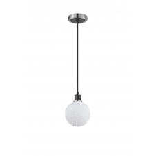 Mingle IP20 Pendant in Satin Nickel & Satin Black with 15cm Opal Glass Shade