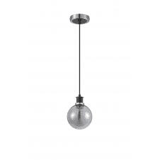 Mingle IP20 Pendant in Satin Nickel & Satin Black with 15cm Smoke Plated Glass Shade