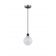 Mingle IP20 Pendant in Satin Nickel & Satin Black with 15cm White Confetti Glass Shade