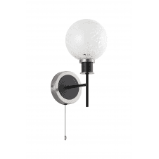 Mingle IP20 Wall Light in Satin Nickel & Satin Black with White Confetti Glass Shade