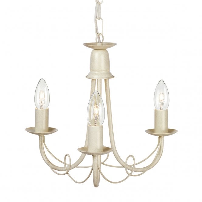 MINSTER 3 Light Gothic Chandelier in Ivory Gold