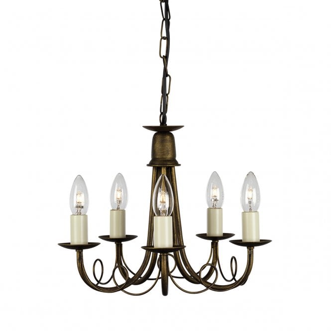 MINSTER 5 Light Gothic Chandelier in Black Gold