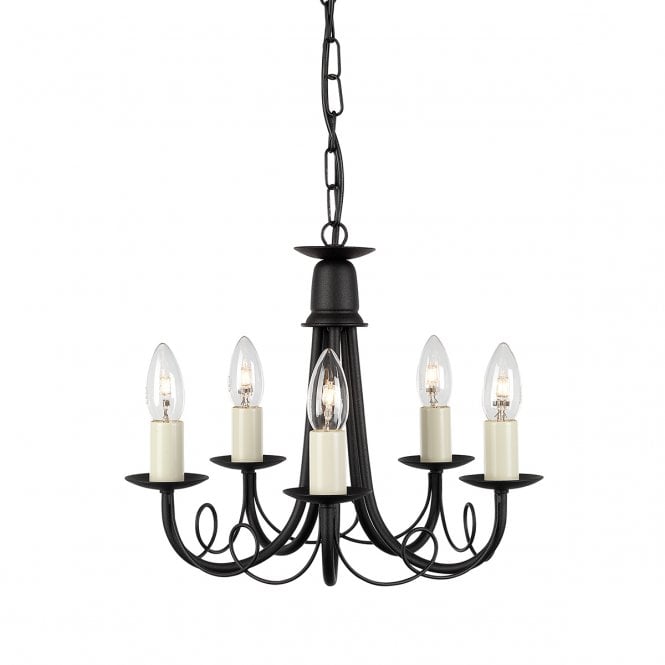 MINSTER 5 Light Gothic Chandelier in Black