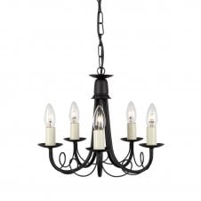 5 Light Gothic Chandelier in Black