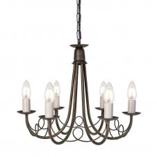 6 Light Gothic Chandelier in Black Gold