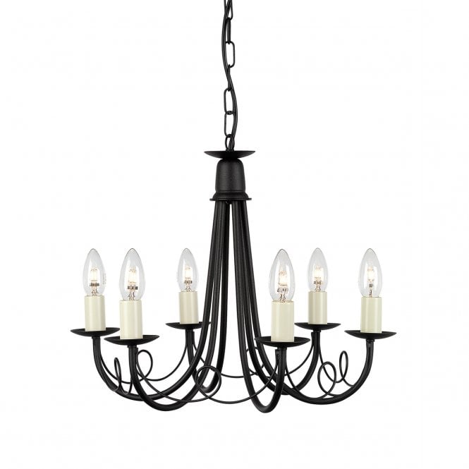 MINSTER 6 Light Gothic Chandelier in Black