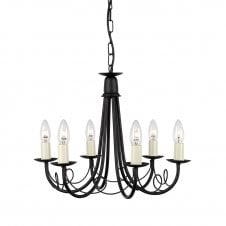 6 Light Gothic Chandelier in Black