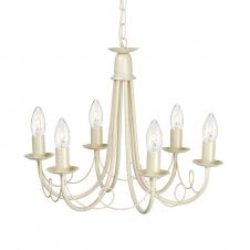 6 Light Gothic Chandelier in Ivory Gold