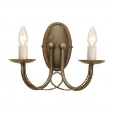 Gothic Style Double Candle Wall Light Black/Gold